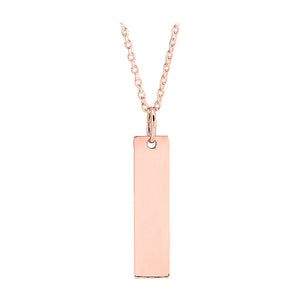 Personalized Vertical Bar Necklace Rose Gold