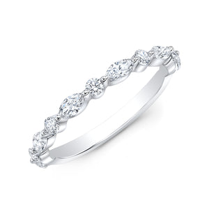 white gold marquise and round cute single prong setting diamond ring