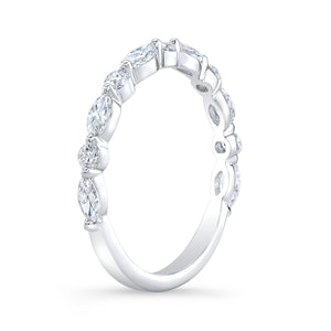 white gold marquise and round cute single prong setting diamond ring