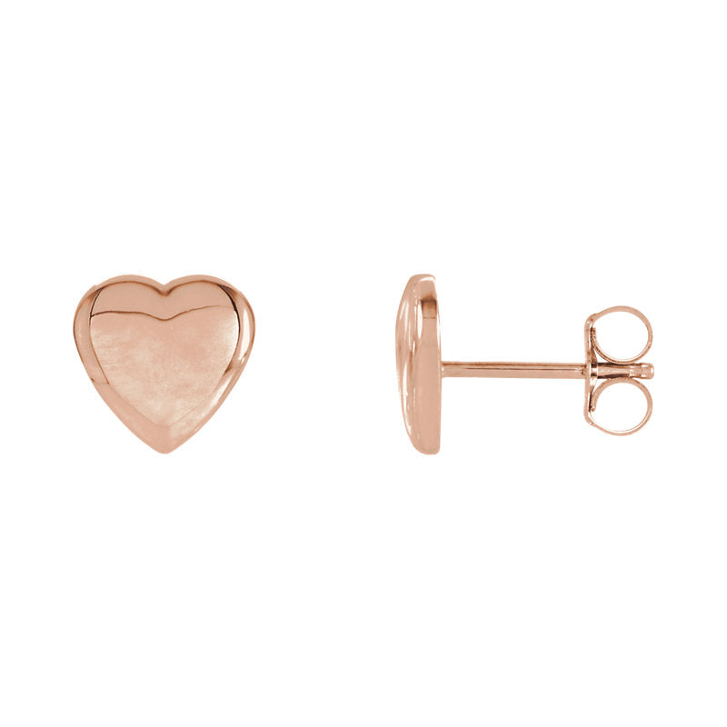 rose gold heart earrings