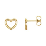 Heart Outline Stud Earrings