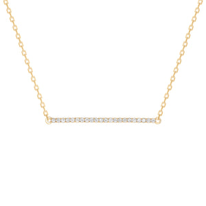 horizontal diamond bar necklace yellow gold
