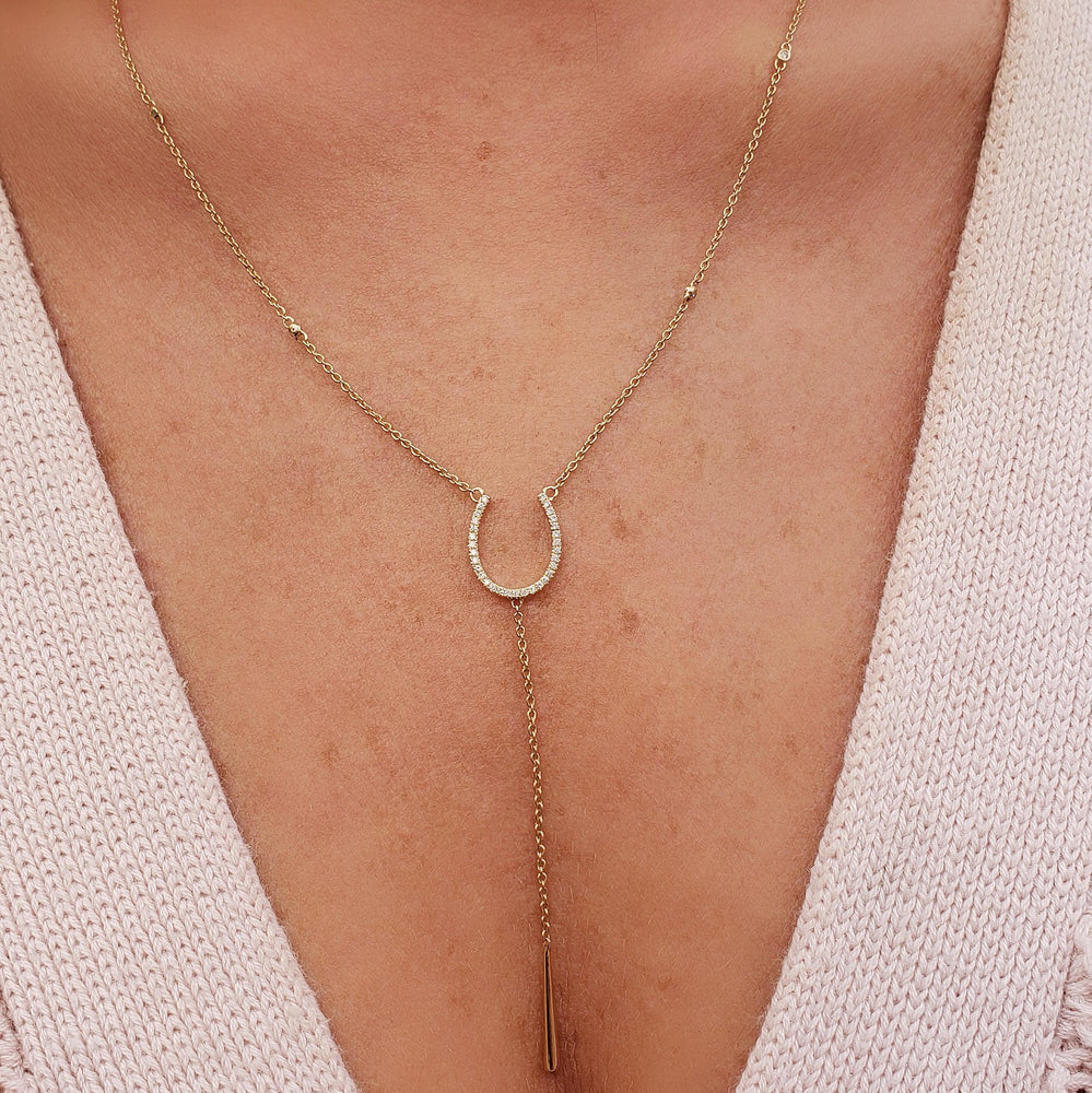 horseshoe diamond chain necklace