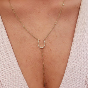 horseshoe diamond chain necklace
