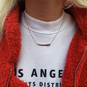 gold horn diamond necklace