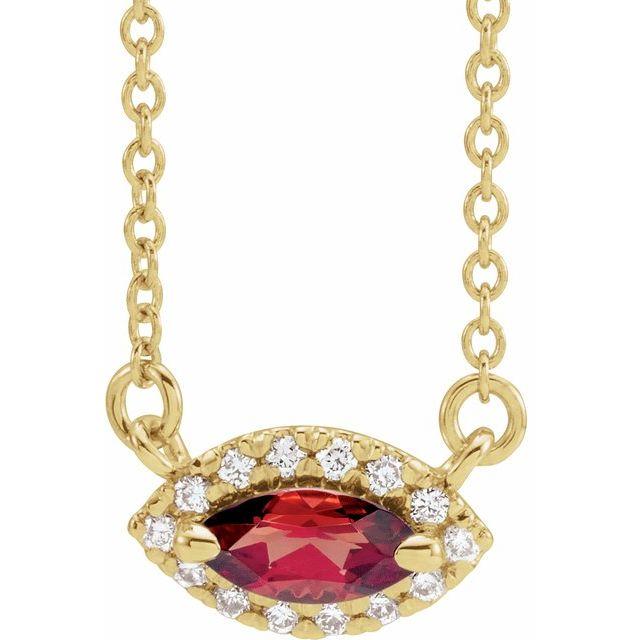 Birth Stone Marquise Diamond Necklace