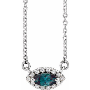 Birth Stone Marquise Diamond Necklace