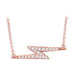 14k white gold lightning bolt diamond necklace