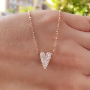 diamond heart necklace rose gold