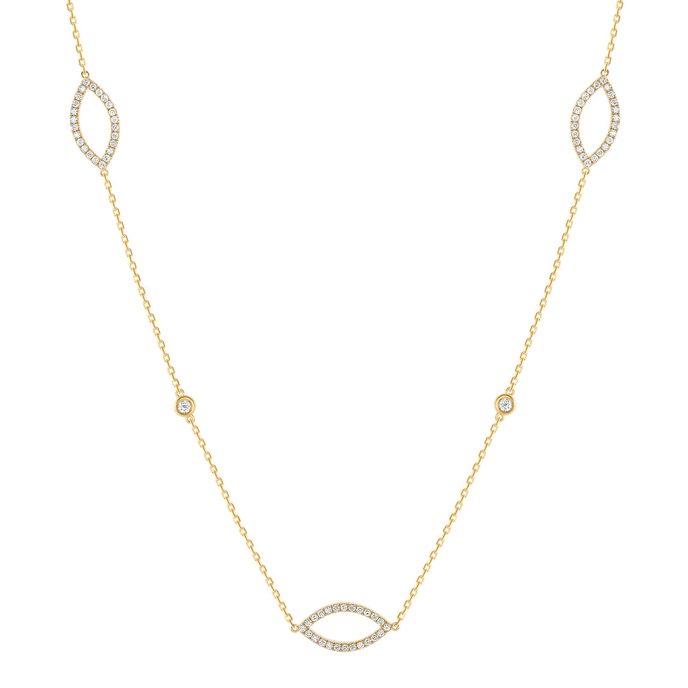 Marquise Diamond necklace yellow gold