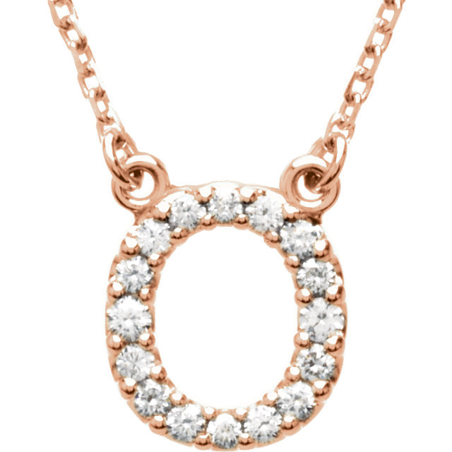 rose gold letter o necklace