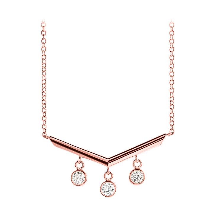 14k rose chandelier diamond necklace