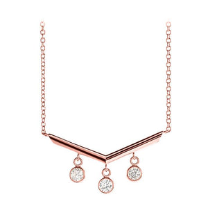 14k rose chandelier diamond necklace