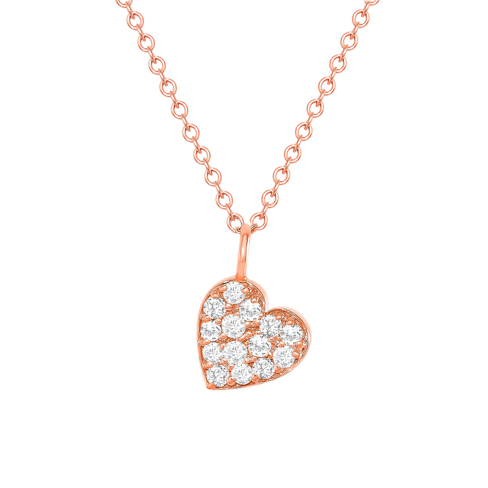 rose gold diamond heart necklace