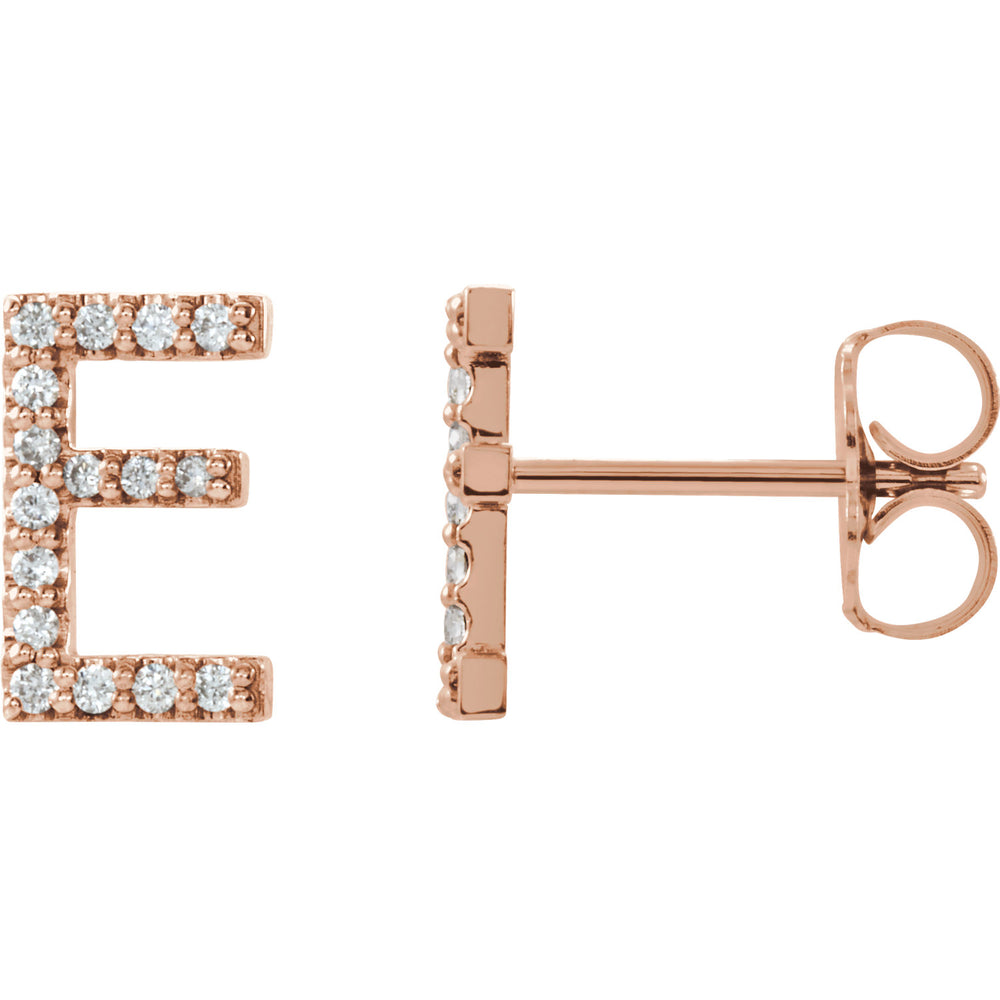 Rose Gold Letter E earrings
