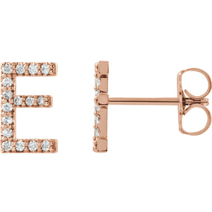 Rose Gold Letter E earrings
