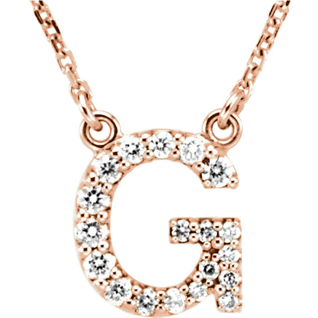 rose gold letter g necklace