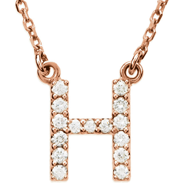 rose gold letter h necklace