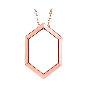 14k rose hexagon necklace