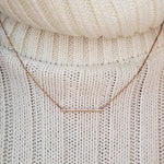 horizontal diamond bar necklace white gold