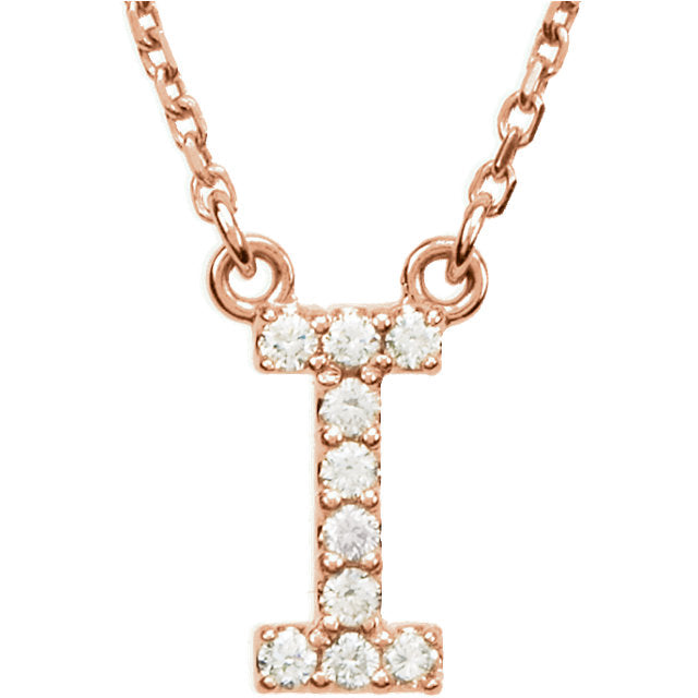 rose gold letter i necklace
