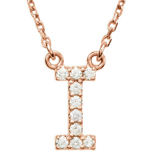 rose gold letter i necklace