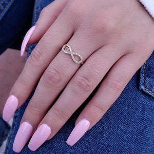 14k yellow gold infinity diamond ring 