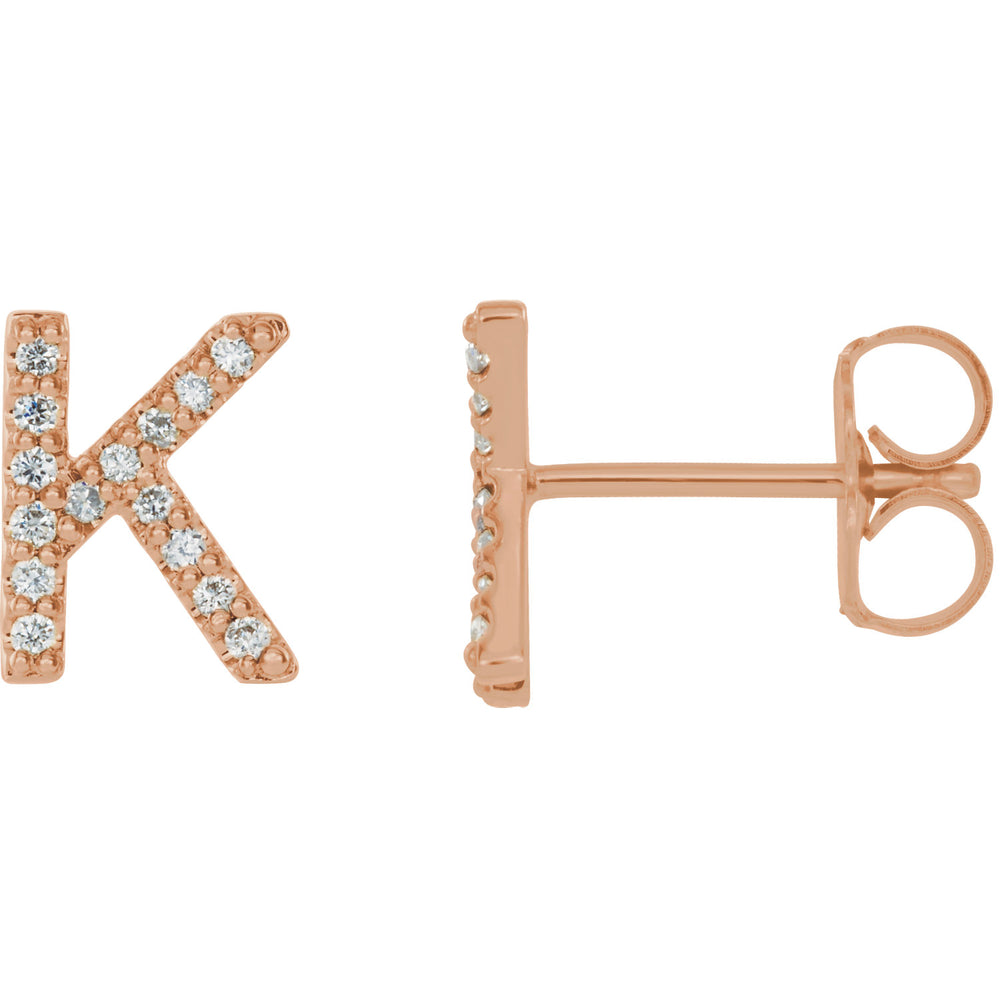 Rose Gold Letter K earrings