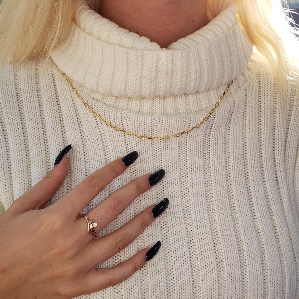 yellow gold link chain necklace