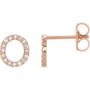 Rose Gold Letter o earrings