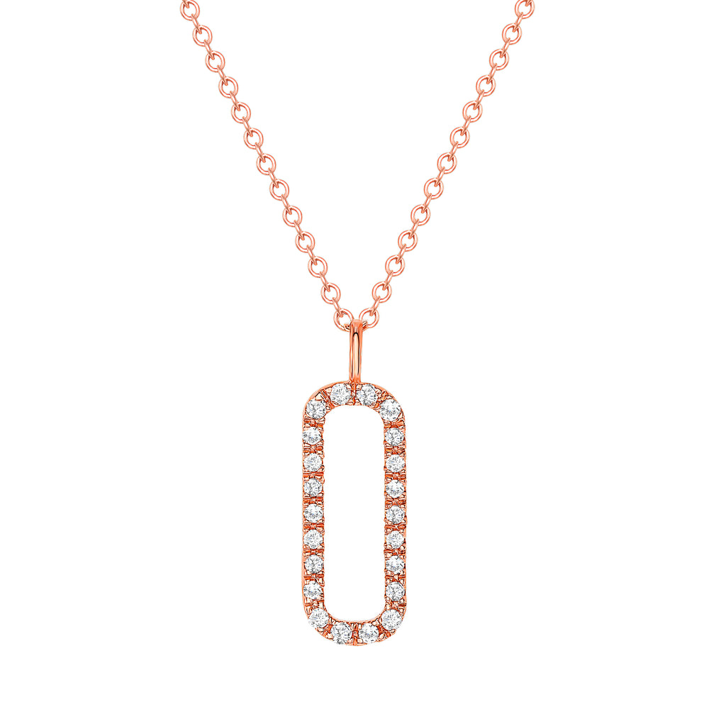 Rose Gold diamond bar necklace