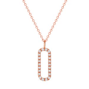 Rose Gold diamond bar necklace