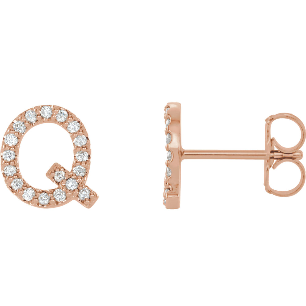 Rose Gold Letter Q earrings