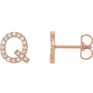 Rose Gold Letter Q earrings