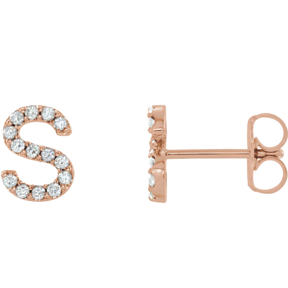 Diamond Initial Earring