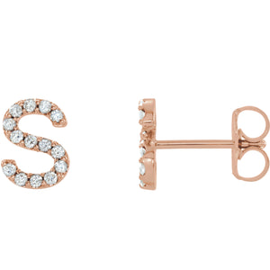 Diamond Initial Earring
