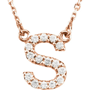 rose gold letter s necklace