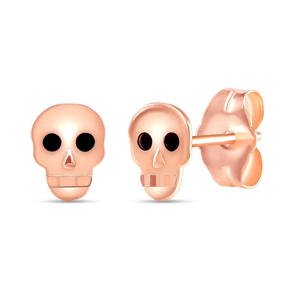 rose gold skull earrings