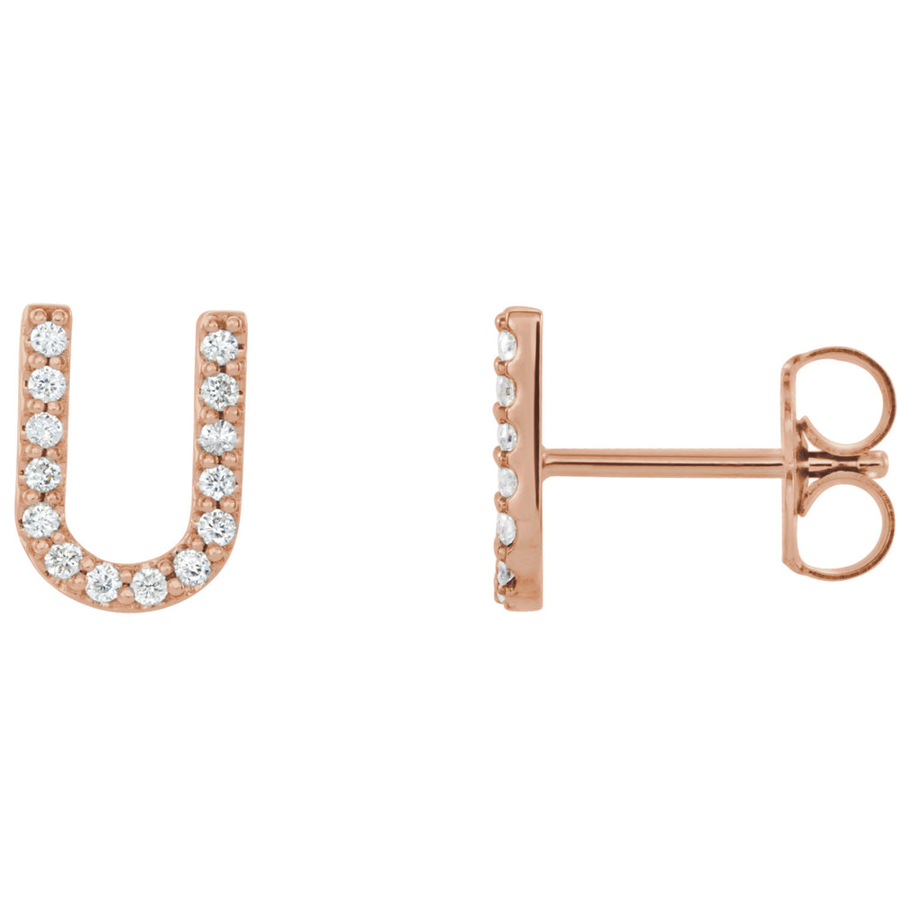 Rose Gold Letter U earrings