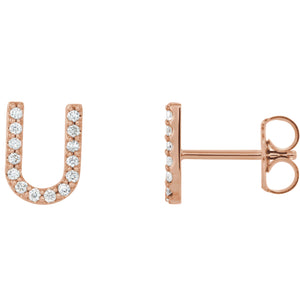 Rose Gold Letter U earrings