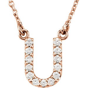 Rose Gold Letter U necklace