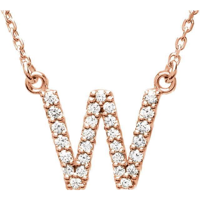 Rose Gold letter W necklace