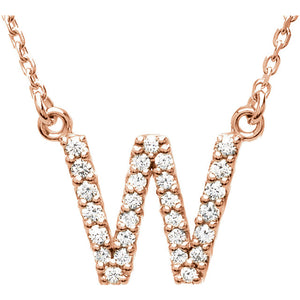 Rose Gold letter W necklace