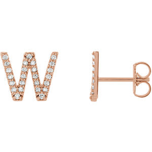 Diamond Initial Earring