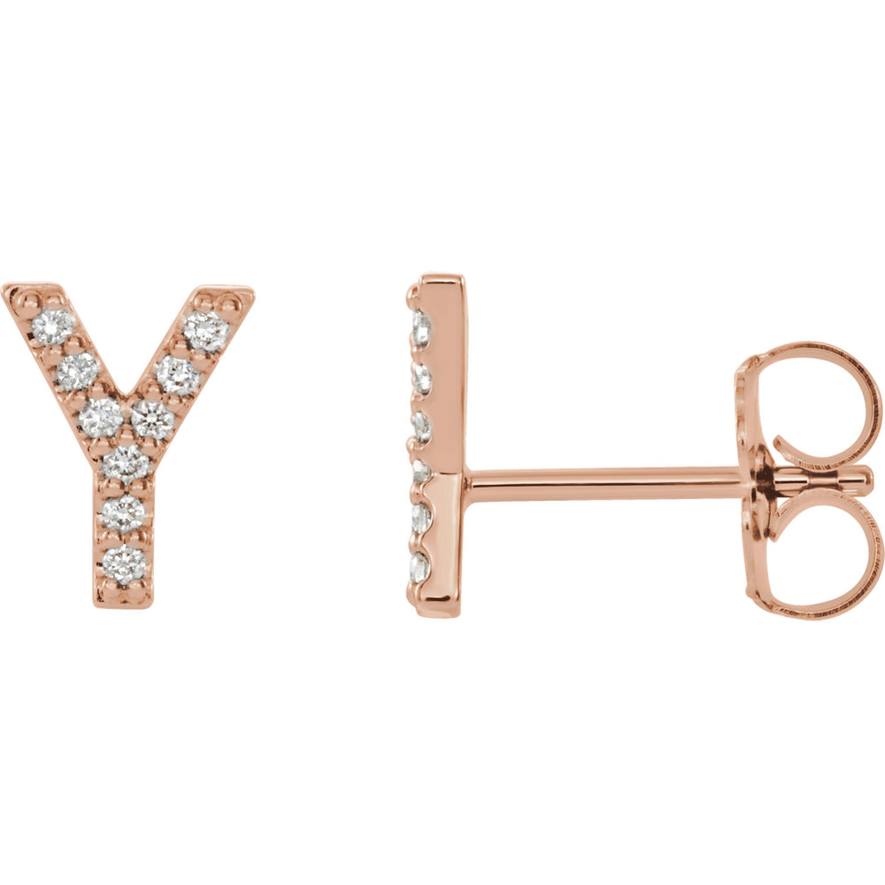 Rose Gold Letter Y Earrings