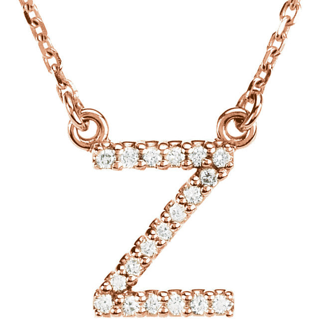 Rose Gold Letter Z necklace