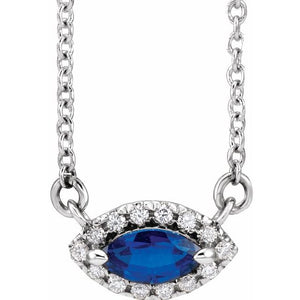 Birth Stone Marquise Diamond Necklace