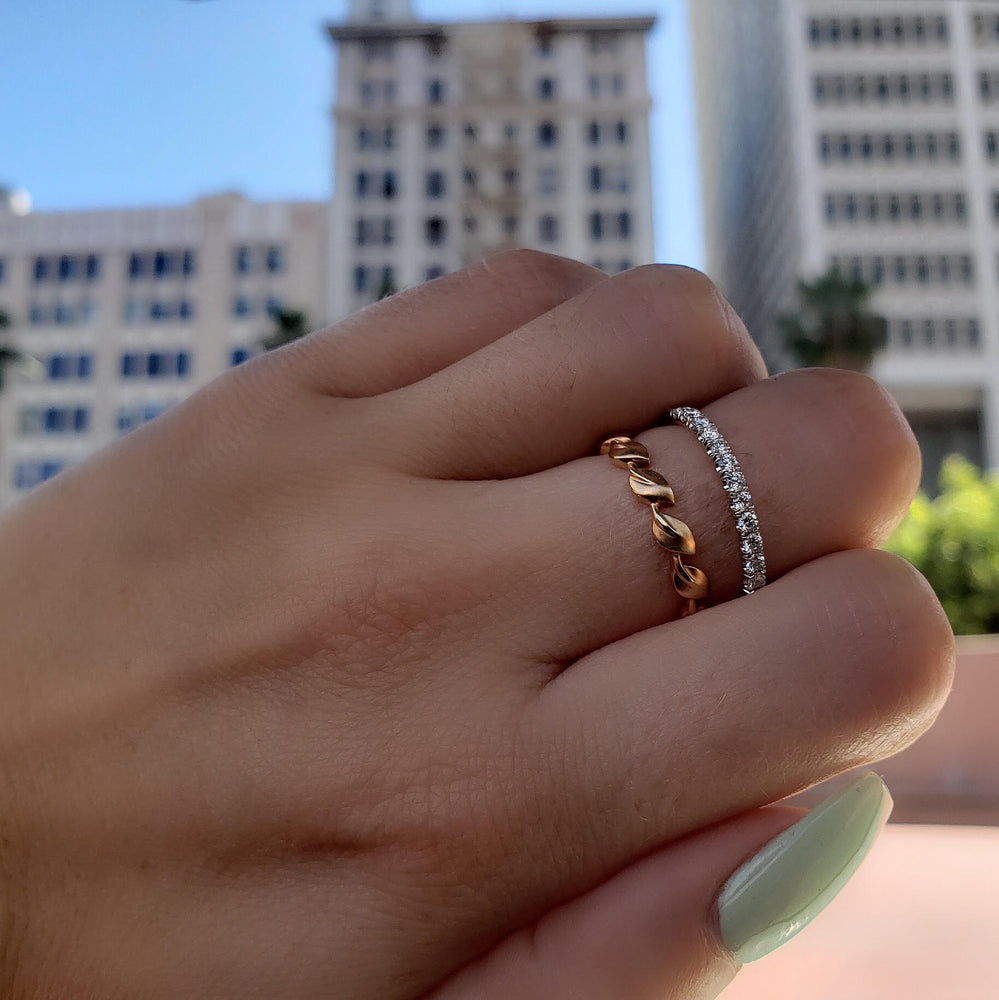 leaf style ring and diamond ring band 