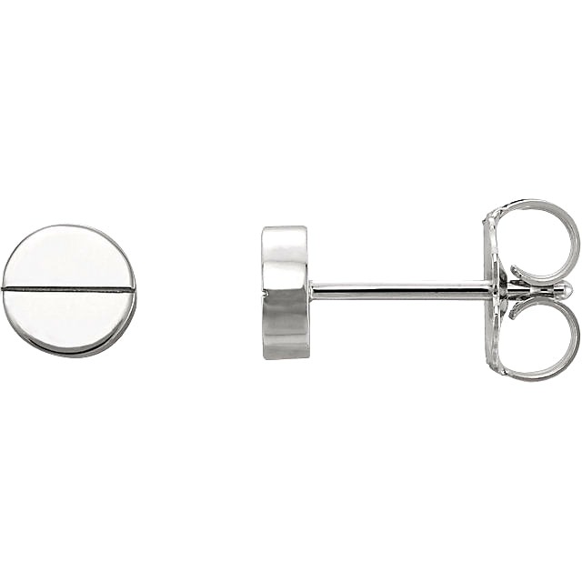 White Gold Screw Earrings Sweet Tooth 