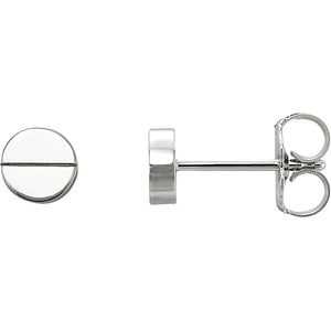 White Gold Screw Earrings Sweet Tooth 